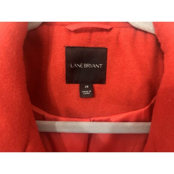 Lane Bryant Red Double Breasted Peacoat Sz 28 - Picture 4 of 14